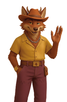 Mascote da PapiBet com chapéu de cowboy